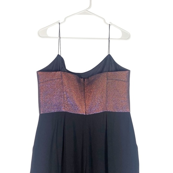 Karen Millen Metallic Iridescent Bodice Tailored Jumpsuit US 10 Black - Picture 8 of 13